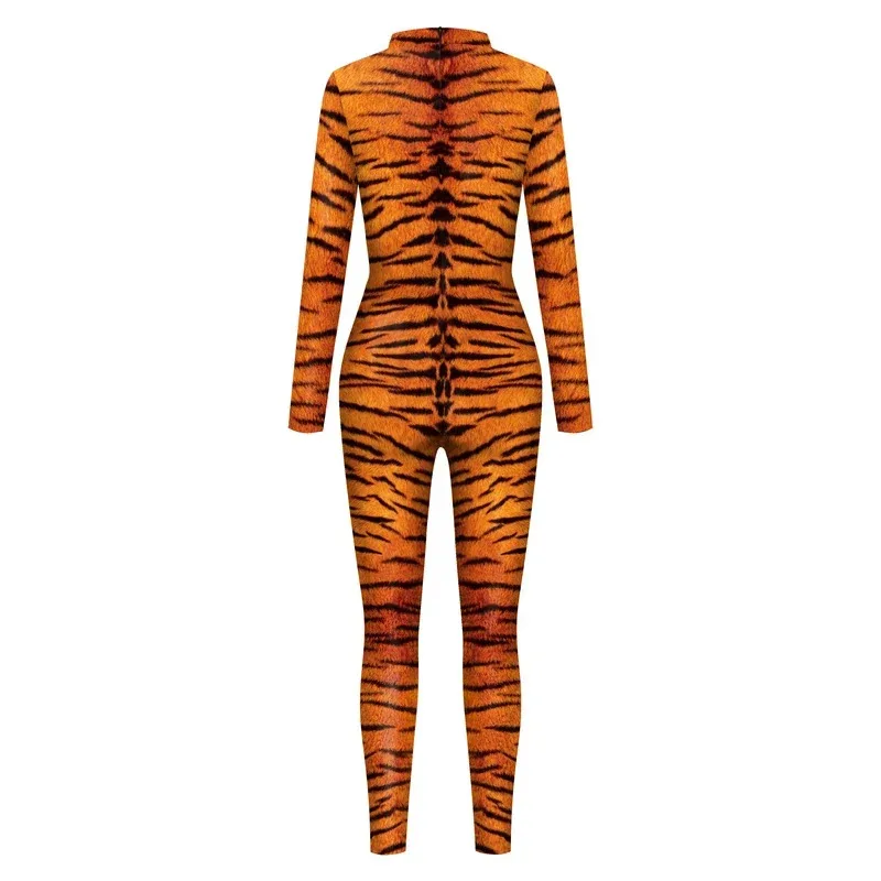 Cosplay Animal Women Jumpsuit Tiger Snake 3D Print Halloween Carnival Party Spandex Zentai Full Bodysuit Cosplay Costume Outfit