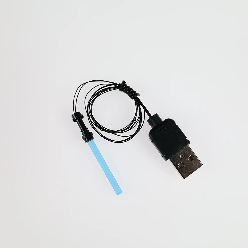 2 PCS USB Small Lightsaber LED Light Swords Trooper Movie Figures Accessories Blocks Bricks Weapons DIY Toys