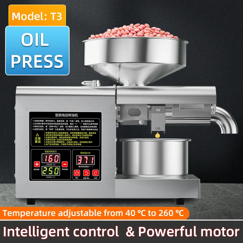 Beijamei t3 imprensa de óleo automática comercial casa extrator de óleo frio expulsor presser linhaça girassol fabricante de óleo de amendoim