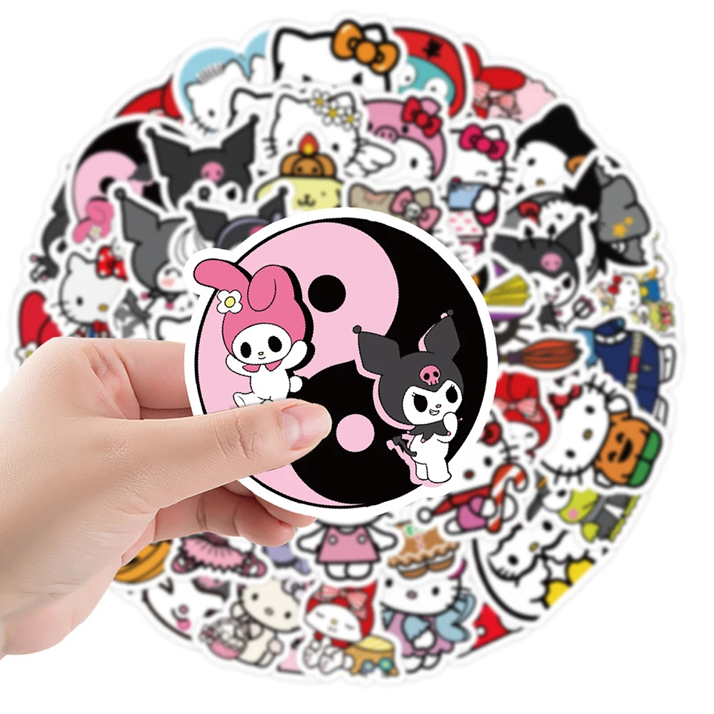 10/30/50PCS Mixed Sanrio Anime Cartoon Cute Kuromi Hello Kitty DIY Luggage Guitar Fridge Laptop Funny Graffiti Sticker Toy Gift