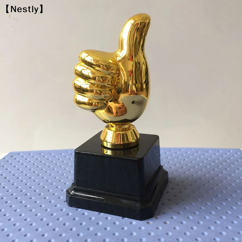 Creative Embroidery Medal Thumbs Up Trophy Gold Decoration For Kids Funny Adults Toy Large Plastic Cup〔Nest〕