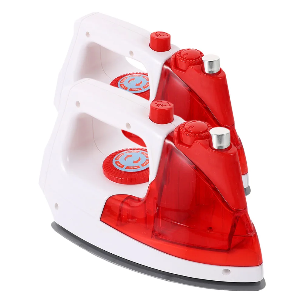 2 Peças de Ferro Elétrico Simulado para Crianças, Mini Brinquedo de Faz de Conta, Eletrodoméstico Seguro para Brincadeiras Educativas na Cozinha Infantil