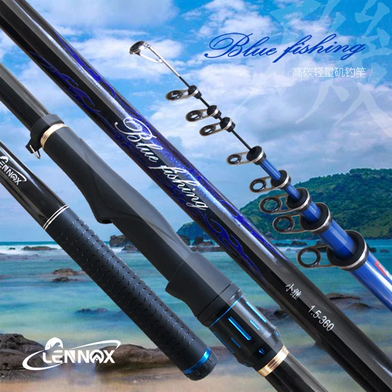 

2023 MASCOTTE BLUE FISHING Rock Fishing Rod 1/1.5/2# 2.7-3.6m Untralight Boat Saltwater Freshwater Telescopic Pole For Coast