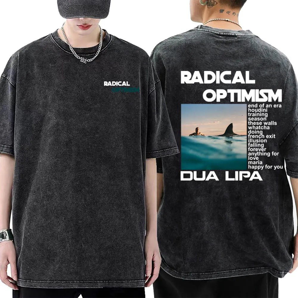 Radical Optimism Dua washed Shirt Oversized dua-lipa T-Shirts Y2K Women Tshirt