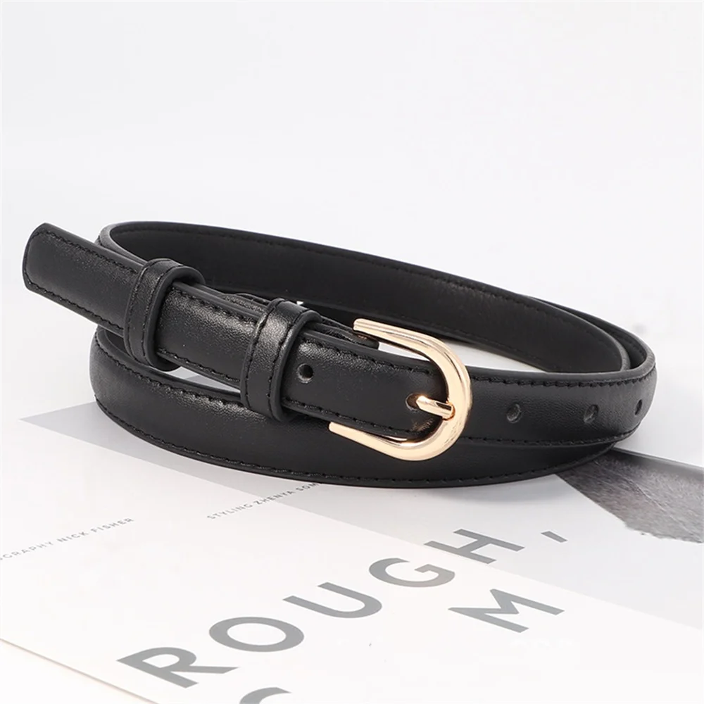 

Модный женский ремень из искусственной кожи, женские поясные ремни, летний мягкий тонкий ремень для классических джинсов, брюк, пряжка, черный, коричневый ремень
