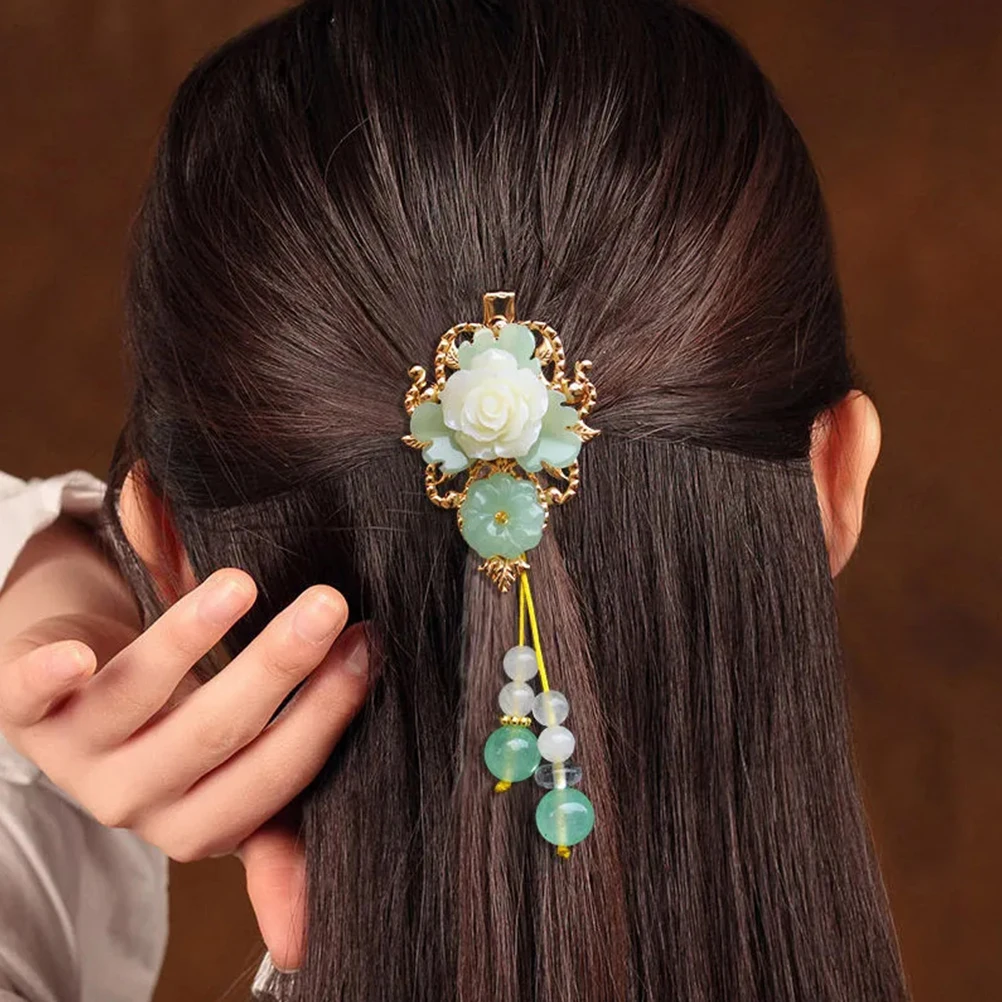 

1Pc Flower Hairpin Glass Barrette Women Accessories Wedding Party Hanfu Decor Vintage Hair Clips For Women Hairstyles