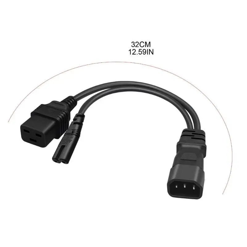 652F Y Splitter Netzkabel IEC320 C14 Stecker 3Pin Stecker Netzkabel Kabel AC PowerAdapter