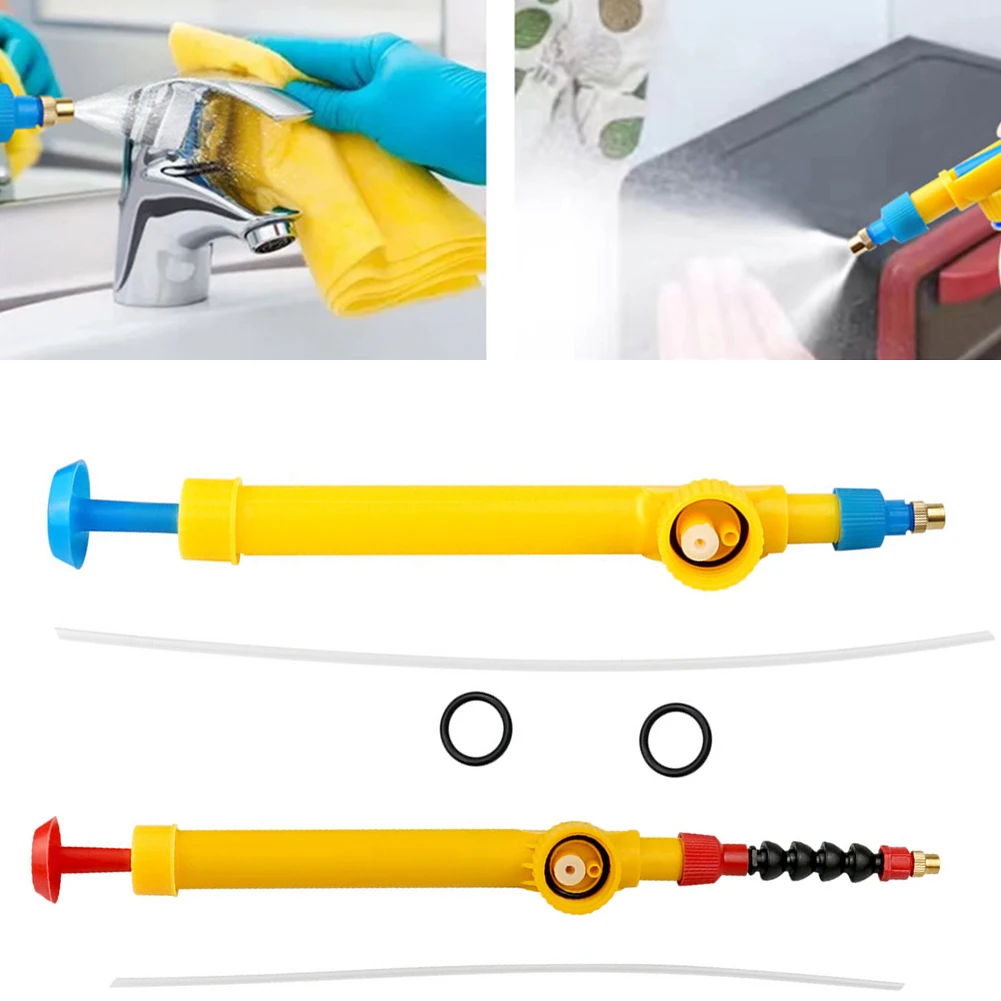 Beverage Bottle Watering Spray Head With Straw Garden Sprinkler Nozzle High Pressure Air Pump Manual Sprayer Agriculture Tools