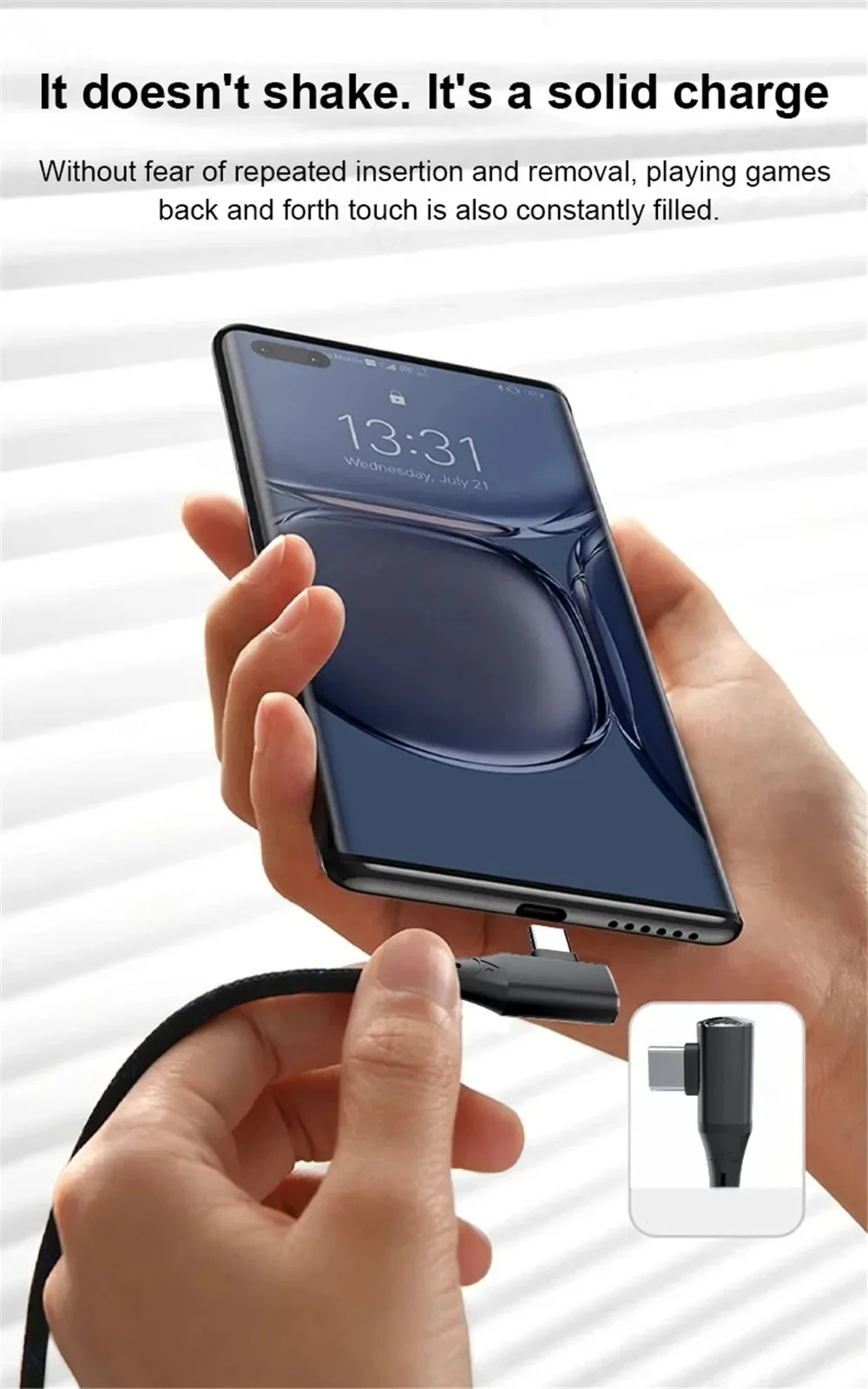 120W USB-C-Kabel, 90-Grad-Winkel, USB-auf-Typ-C-Ladekabel, schnelles Ladekabel für iPhone, Xiaomi, Huawei – Detail 7