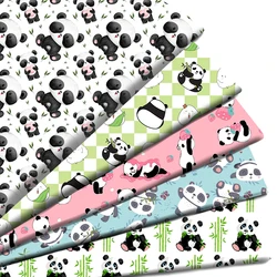 Cartoon Animals Panda Printed Polyester Pure Cotton Material Patchwork Tissue Sewing Quilting Fabrics Needlework DIY Cloth