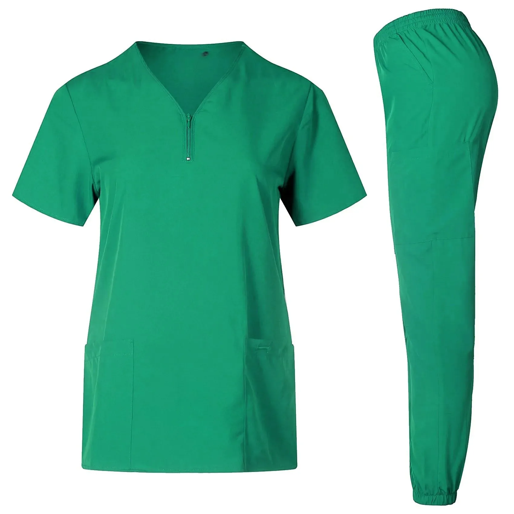 Ospedale per ragazze personalizzato elastico all'ingrosso per camici da laboratorio medico uniforme da infermiera Set di uniformi per scrub da donna