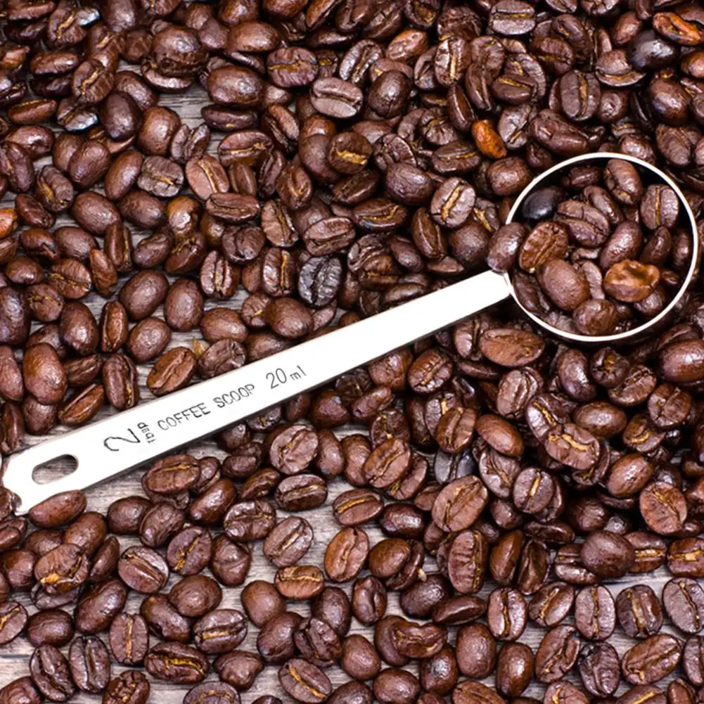 Kitchen Gadget Dual Unit Conversion Measuring Spoon Long Handle Stainless Steel Measuring Spoon Set for Coffee for Cooking