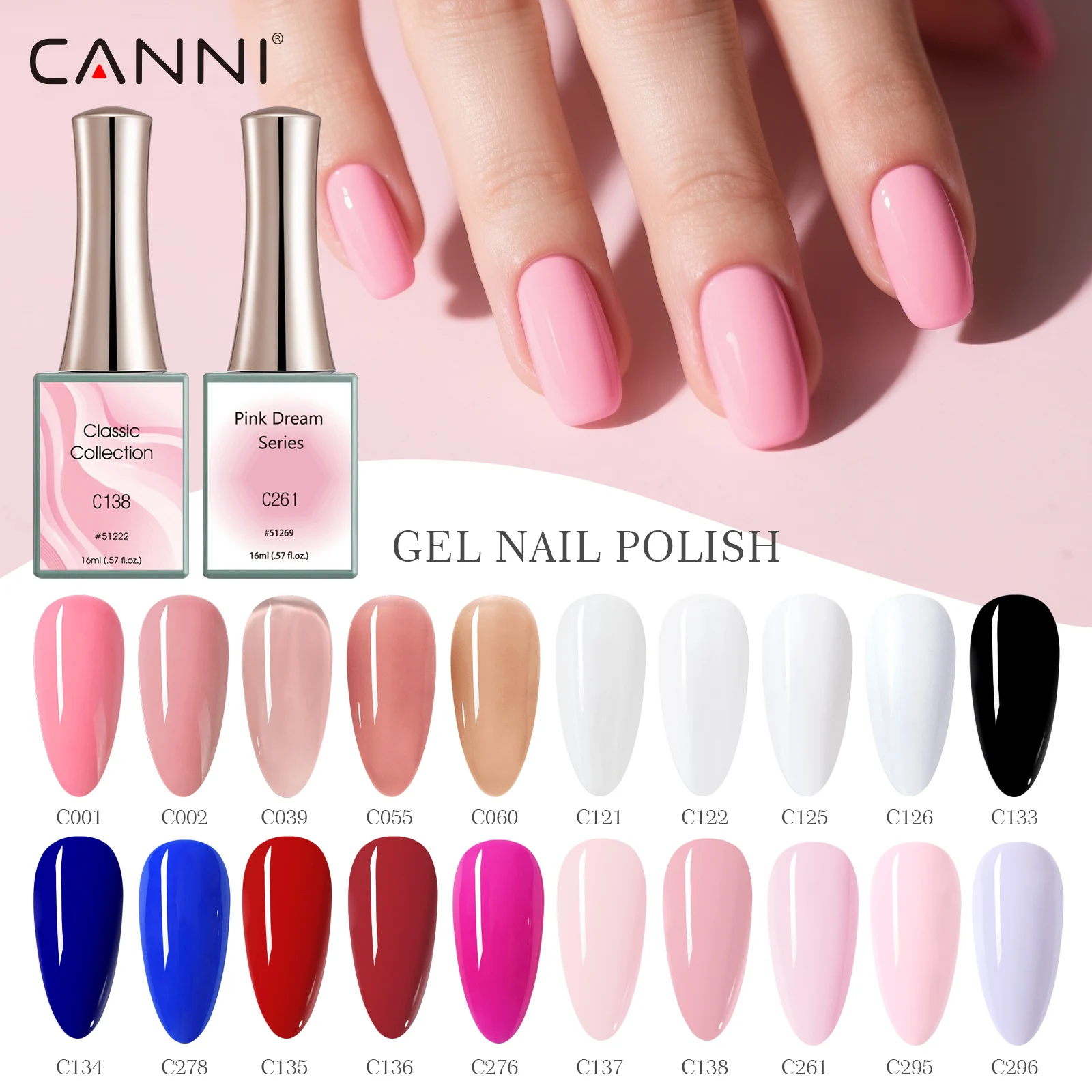 16ml CANNI Kit TPO FREE HEMA FREE Nail Gel Polish Hot Sale Color Gel Nail Long Wear Diamond Top Coat Semi Permanent Gel Varnish