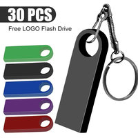 30PCS/lot Metal USB Flash Drives 1GB 2GB 4GB Pendrive 8GB 16GB USB Pen Drive 32GB 64GB Memory Sticks 128MB 256MB 512MB Free LOGO