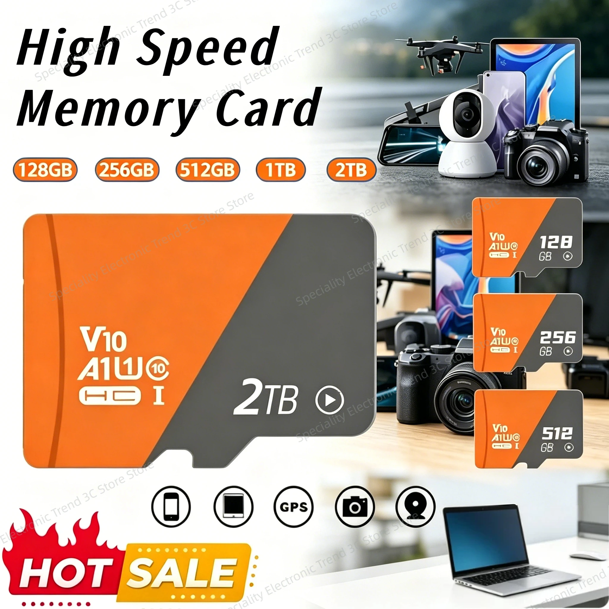 2TB High Speed Memory Card Waterproof Shockproof Class 10 fo