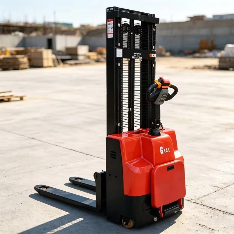 Pedal Full Electric Stacker Pallet Lifting Electric Forklift Warehouse Loading Unloading Vehicle Factory Indoor Cargo Handling
