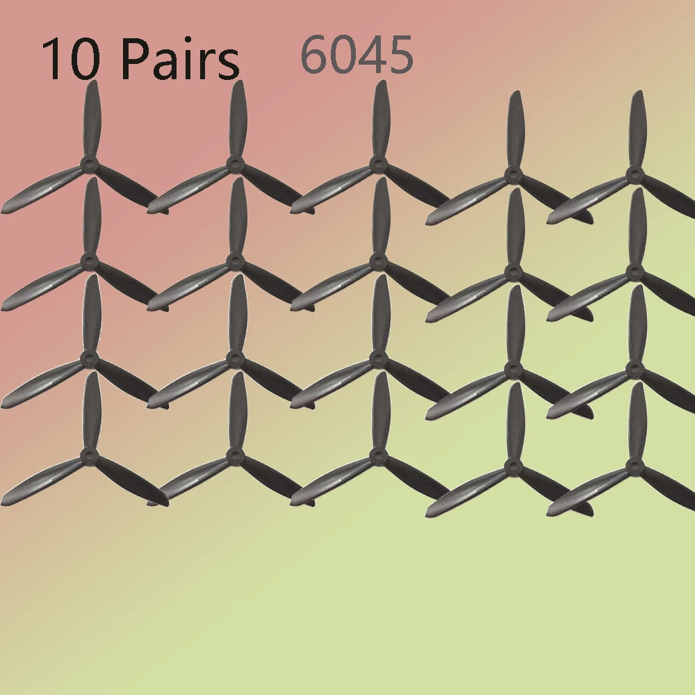 Hélice de PC de 3 palas para Drones de largo alcance, 10 pares (10CW + 10CCW), 6045, 6x4,5, FPV, 6 pulgadas, Freestyle, piezas de bricolaje