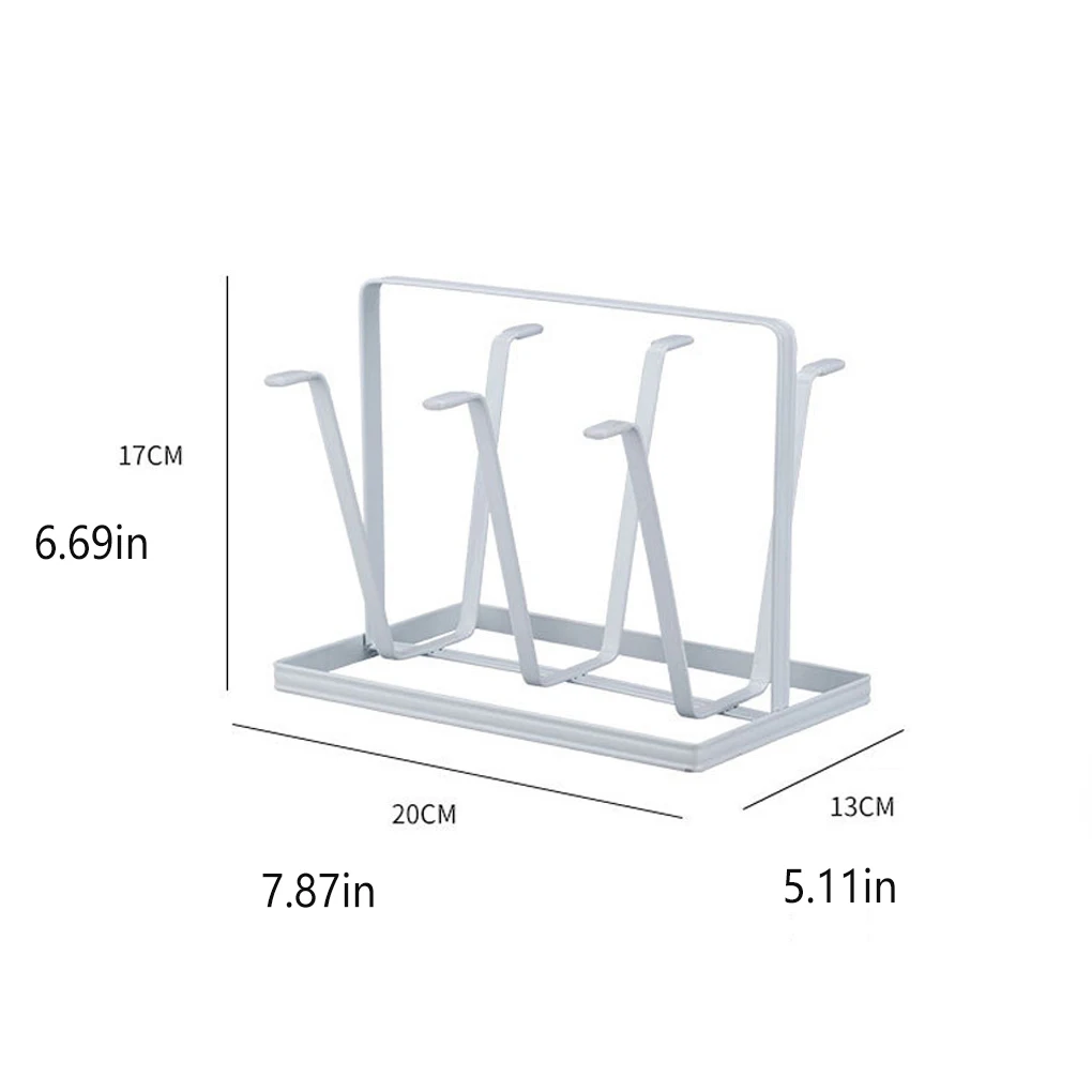 Cup Drainer Wooden Handle Bottle Storage Rack Wine Glass Organizer Brown