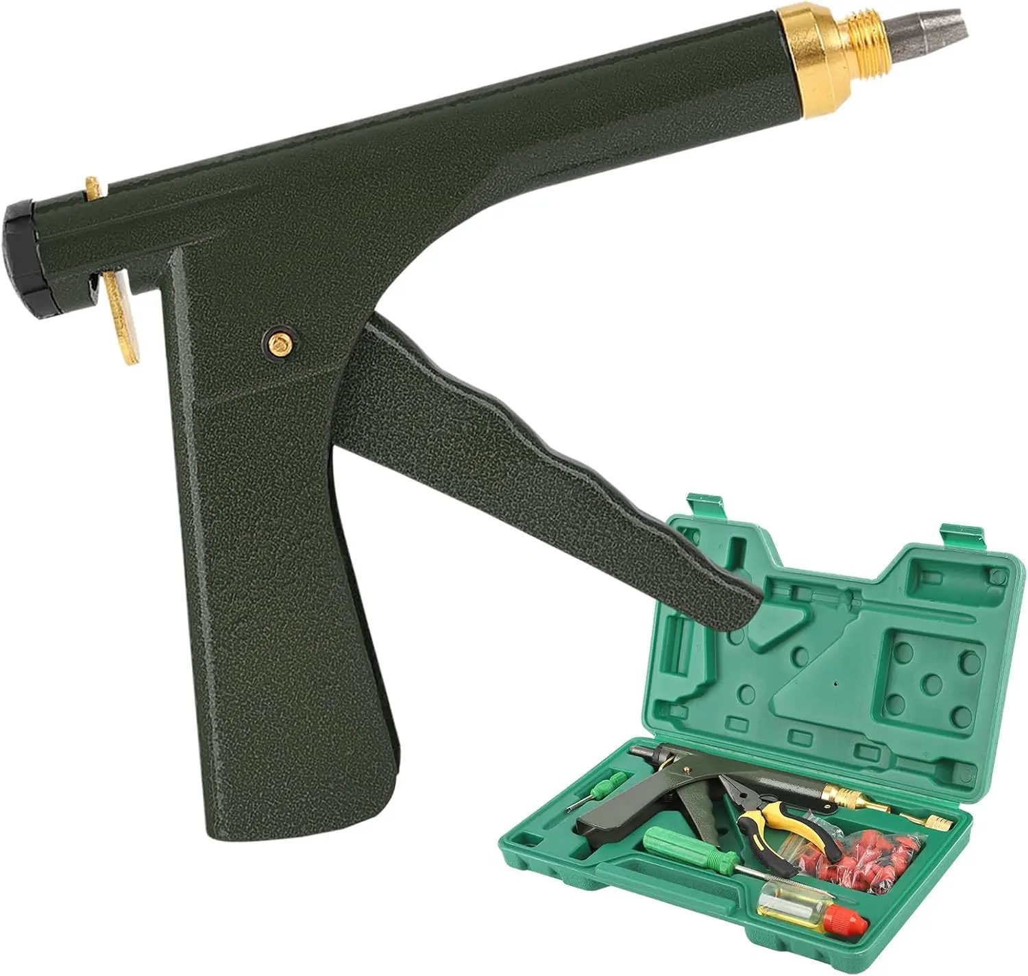 

Tire Repair Kit with Plugs, Heavy Duty Tubeless Patch Kit for Cars, Motorcycles, Trucks, Tractors (Green)