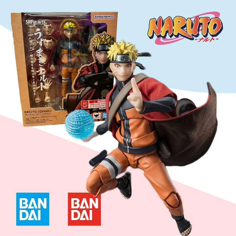 Bandai In Stock Original box S.H.Figuarts SHF NARUTO UZUMAKI SAGE MODE action anime model kit finished toy gifts for kids