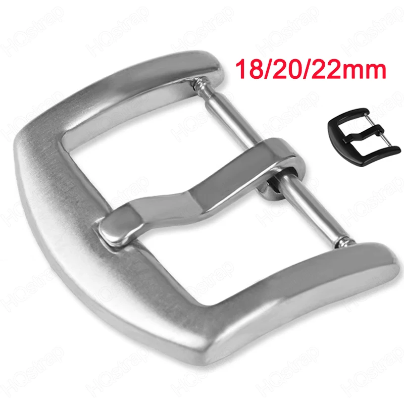 Metallschnalle 18mm 20mm 22mm Uhrenarmband Schnallen Edelstahl Pin Button Uhrenarmband Verschluss Silber Schwarz Uhren Zubehör