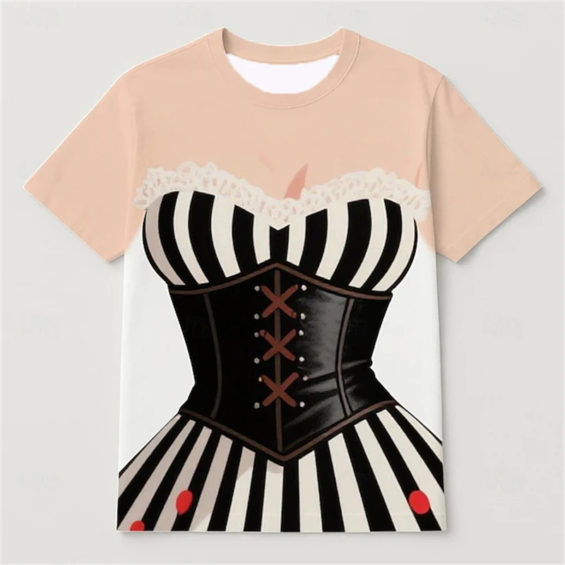 Oktoberfest Beer Festival T-Shirts Cosplay Costume 3D Print Women's Short Sleeve T Shirt Harajuku Tees Y2k Tops Female Clothing