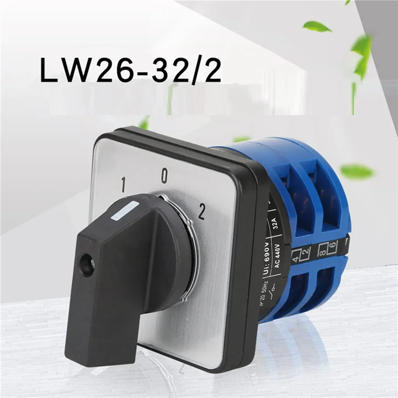 

AONEQ-2X Changeover Selector Switch 3 Positions 8 Terminals Universal Rotary Cam Selector Latching Switches 32A