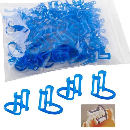 Imagen 1 del producto Portarrollos de algodón Dental, Clip azul desechable para proveedor Dental de clínica Dental/dentista, 20/50 Uds.