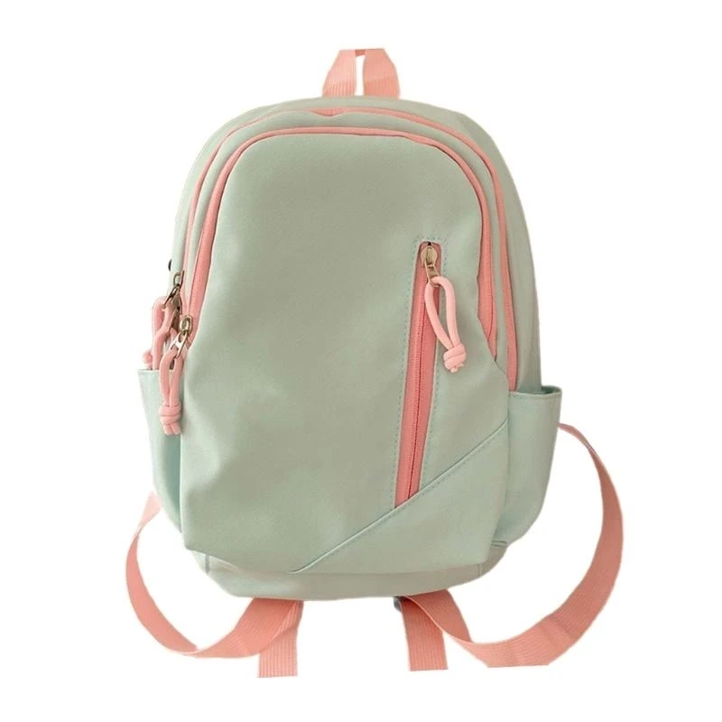 

Y1UB Korean Contrast Color Backpack Book Bag for School Student with Large Capacity