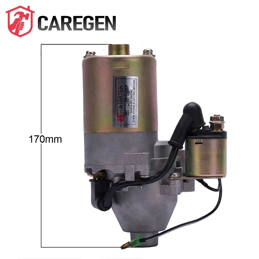 QDJ113 12V 0.25KW Gasoline Engine Electric Motor Starter Apply 5.5hp 168f Diesel Engine Starter Motor Scooter Kit Specification