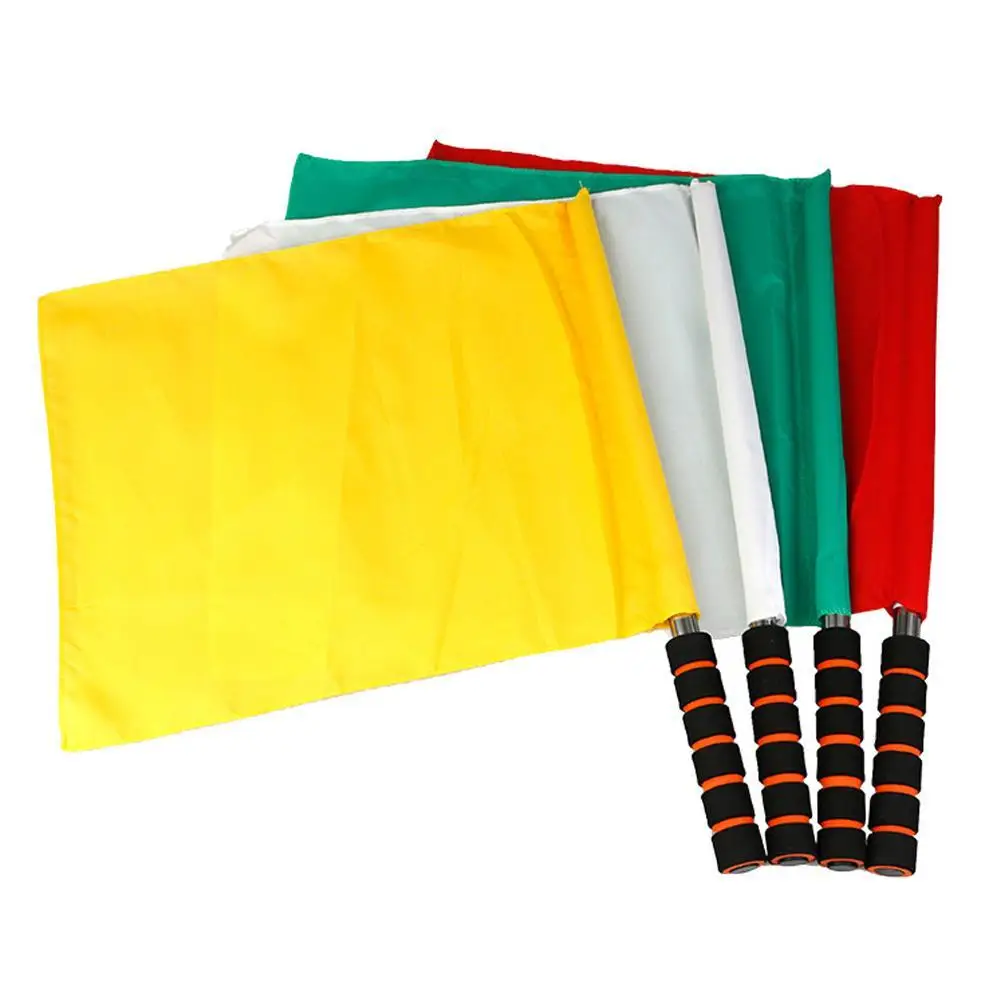 Red White Yellow Color Soccer Referee Flag Fair Play Sports Match Football Linesman Flags 3 Colors Soccer Referee Flag