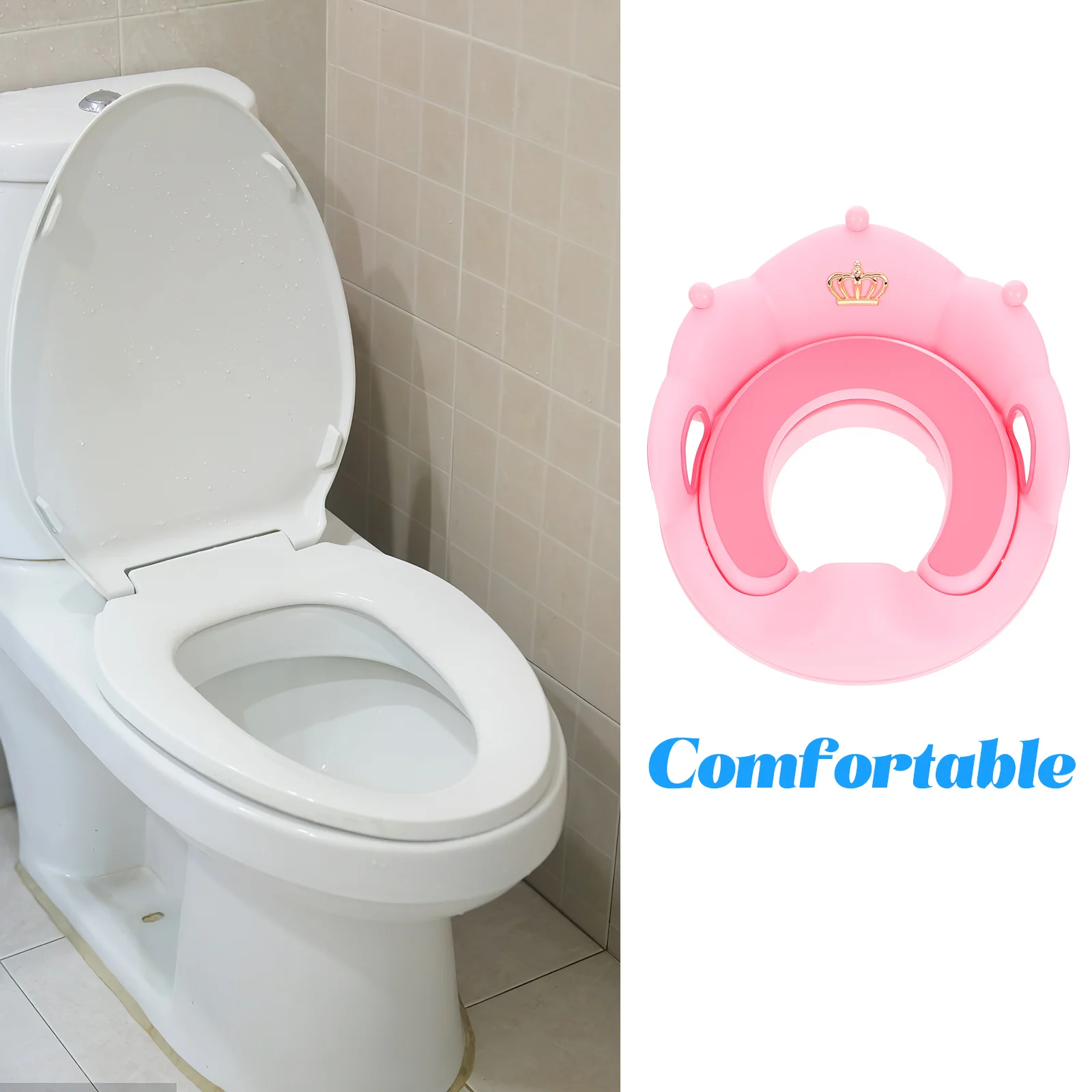 

Baby Potty Training Toilet Seat Pink Large Size Nonslip Detachable Pp Material For Boys Girls Portable Travel Kids Potty