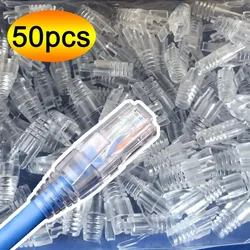 RJ45 Ethernet Network Cable Strain Relief Boot Cat6 Clear Cable Connector Plug Cover Modular Network Plug Connector Caps