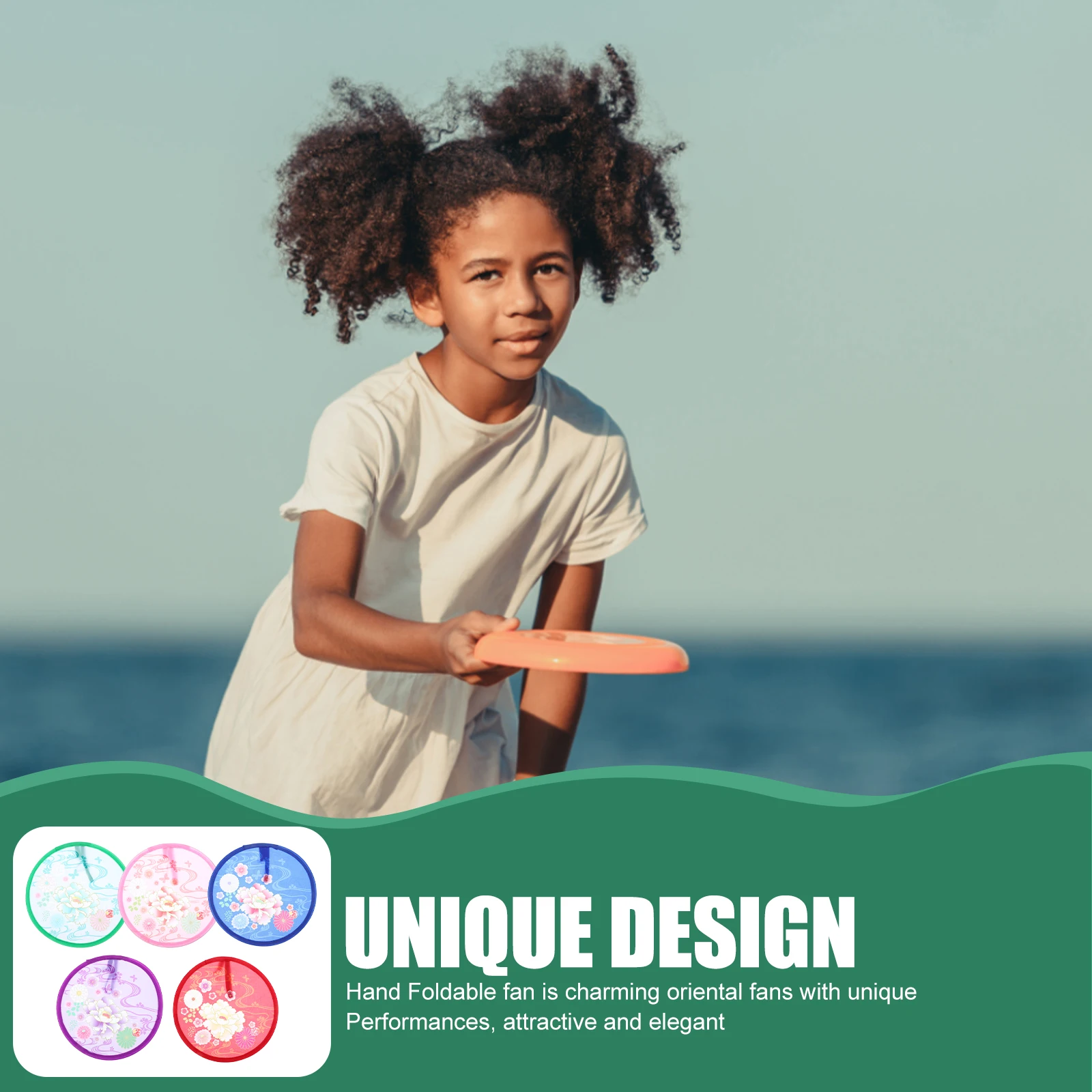 5PCS Faltbare Faltbare Handheld Kleine Runde Fan Floral Pfingstrose Farben Polyester Faltbare Fan Handheld Manuelle Party Geschenke