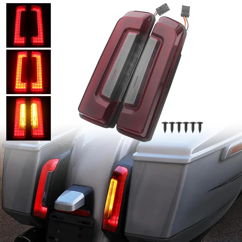 

Motorcycle LED Saddlebag Tail Lights ABS Plastic 1Pair Red Fits For Harley Touring Road Glide CVO/SE FLTRXSE 2023 2024 2025