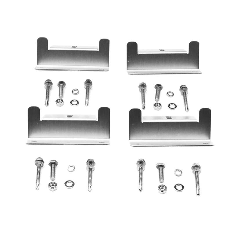 4Pcs Set for Marine RV House Boat Z-Shaped Metal Mounting Brackets Solar Bracket Photovoltaic Panel Bracket