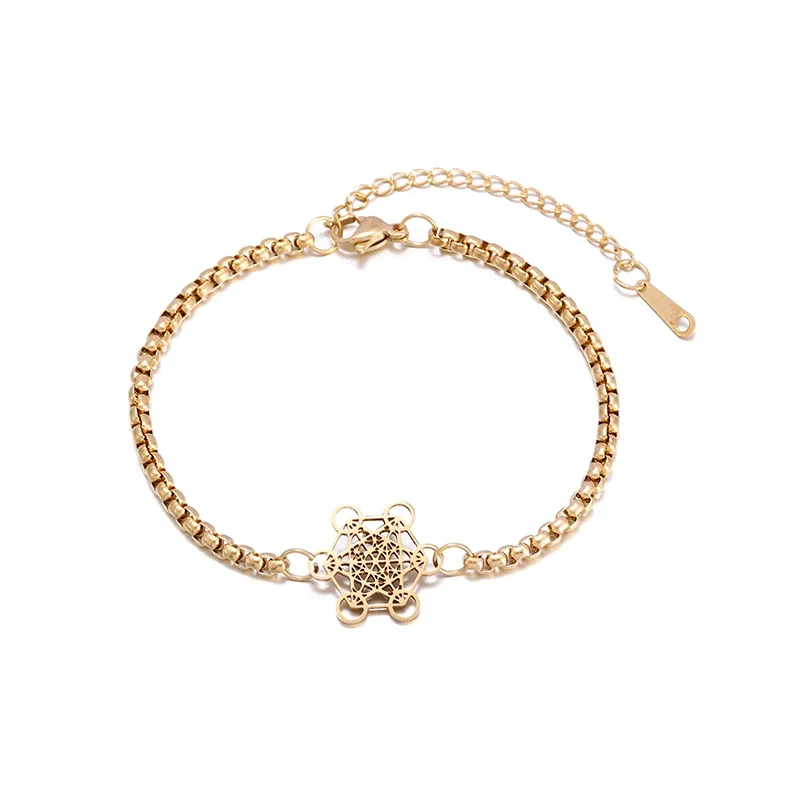 سوار مكعب ميتاترون من الفولاذ المقاوم للصدأ ، ختم ملاك ، مجوهرات دائرة سولومون ، رجال ونساء محظوظون ، رئيس الملائكة #3