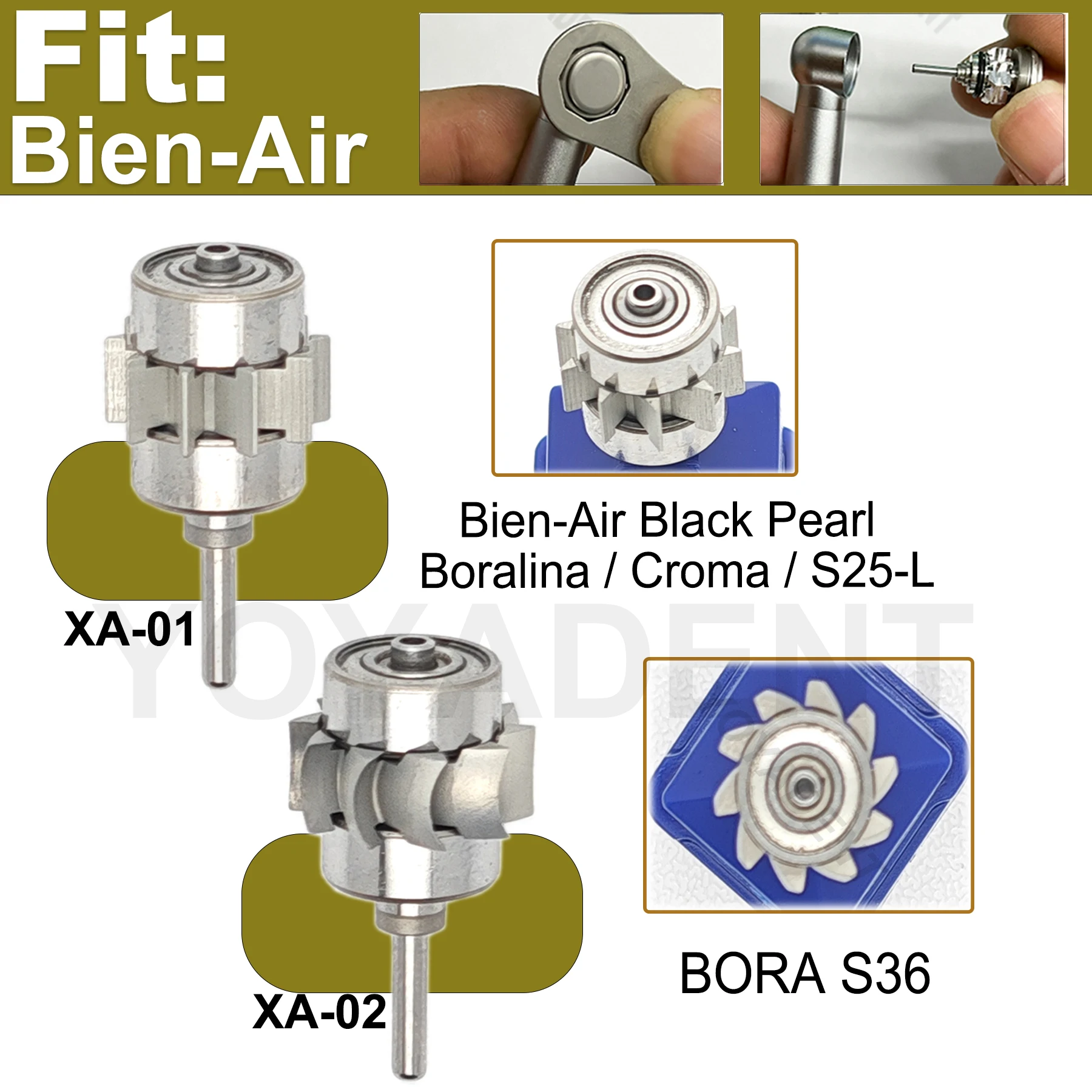 

For Bien-Air High Speed Handpiece Dental Rotor Turbine Cartridge Air Rotors Dentistry Instrument Accessories XA01 XA02
