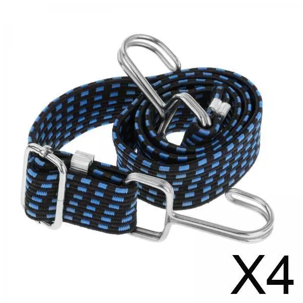 

Adjustable Flat Bungee Cord with Hooks Heavy Duty Elastic Tie Down Luggage Straps for Car Motorcycle Bike Rack Cargo