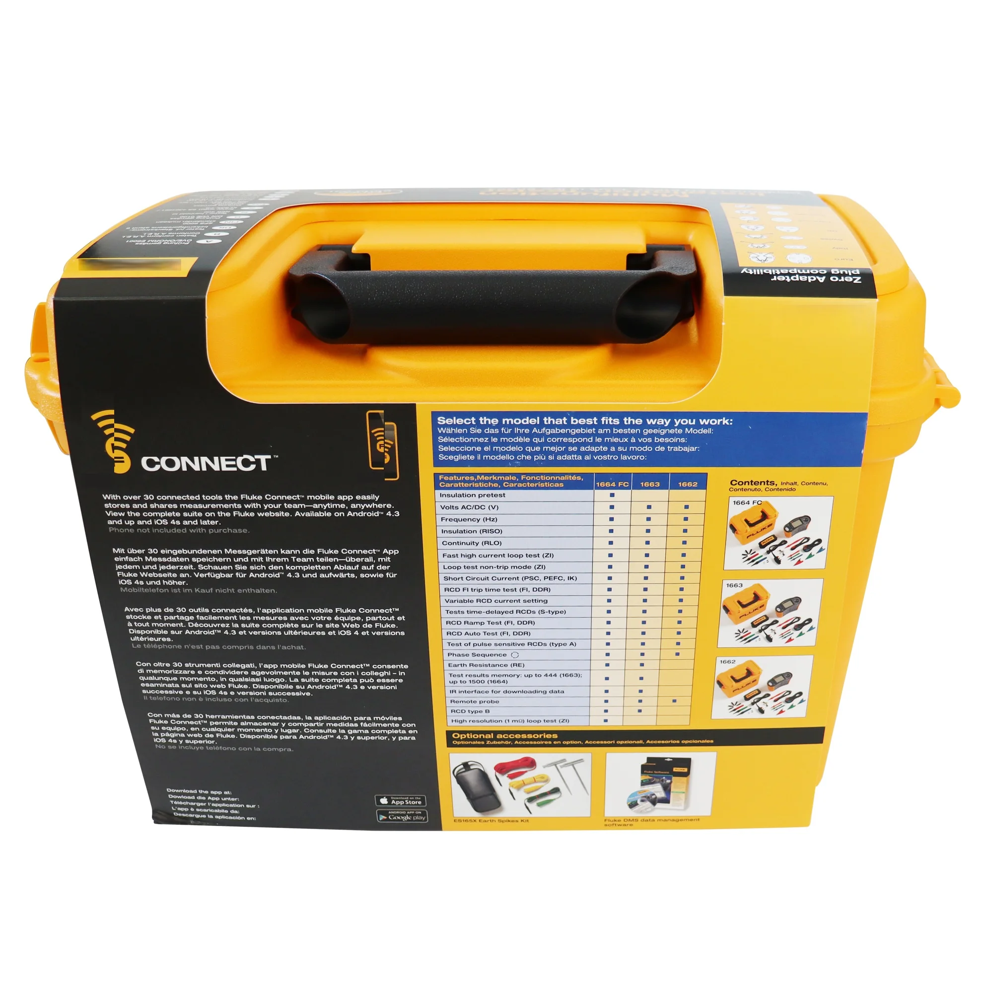 Flu K E 1664FC 1664FVF 1663FVF 1662 اختبار متعدد الوظائف مخزون قياس مقاومة الأرض الجديد مع ضمان لمدة سنة واحدة