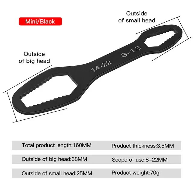 8-22/3-17mmUniversal Torx Wrench Self-tightening Adjustable Glasses Wrench Board Double-head Torx Spanner Hand Tools for Factory