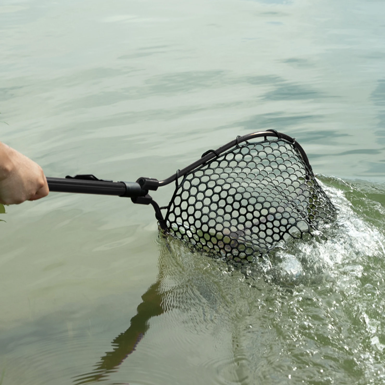折りたたみ式漁網ポータブル超軽量アルミニウム合金ディップネット淡水海水用ブラックピット競争力のある漁網