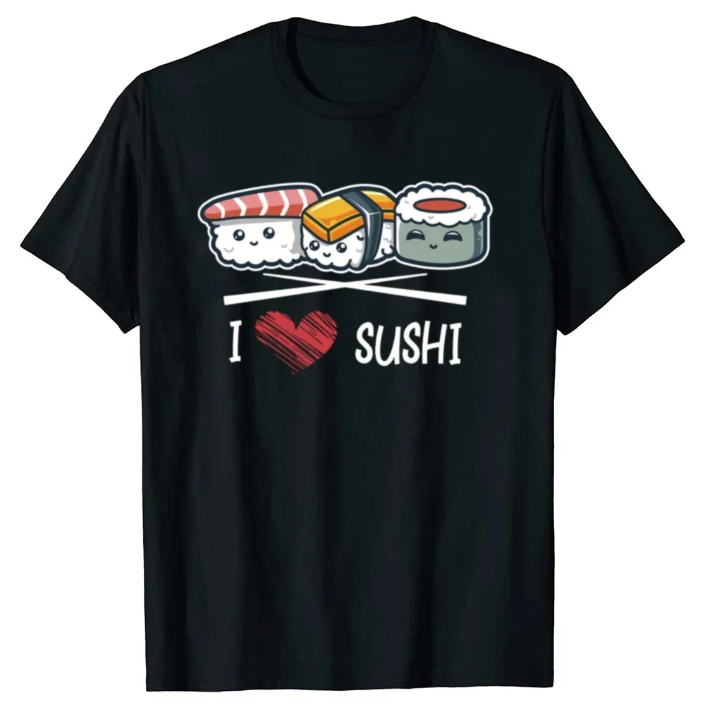 Nueva llegada Ropa para Hombre camiseta gráfica camisetas hombres camiseta para Hombre Ropa Hombre divertido I Love palillos de Sushi japoneses 70404