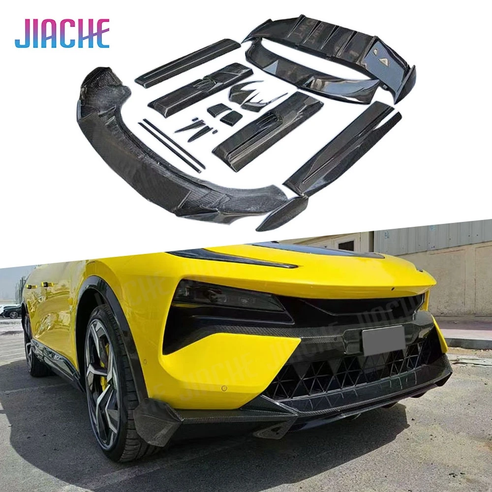 Dry Carbon Fiber For Lotus Eletre Rear Bumper Diffuser Spoiler Splitter Rear Front Bumper Lip Protector Car Exterior Accessories