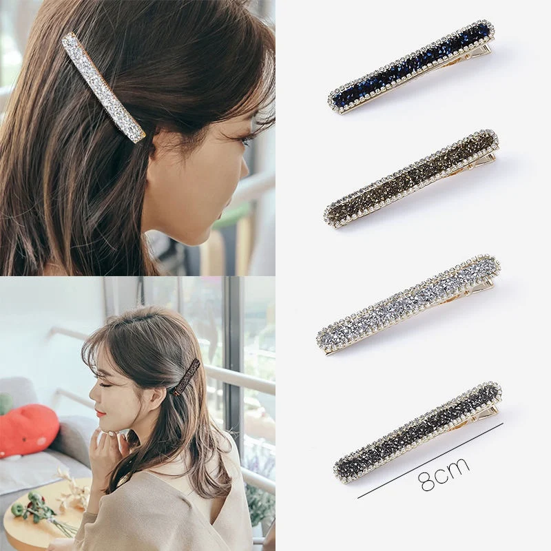 Fashion New Crystal Rhinestone Barrettes Hair Clips for Women Girls Korean Elegant Hair Pins Hairgrips Hair Accessories Headwear