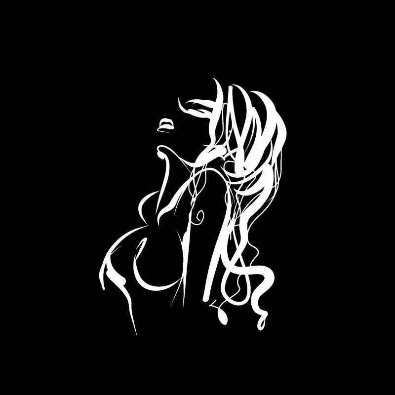 

Artistical Line Sexy Girl Car Sticker Vinyl Decal Fantastic Style High Quality Black/Silver9.1*12.4CM