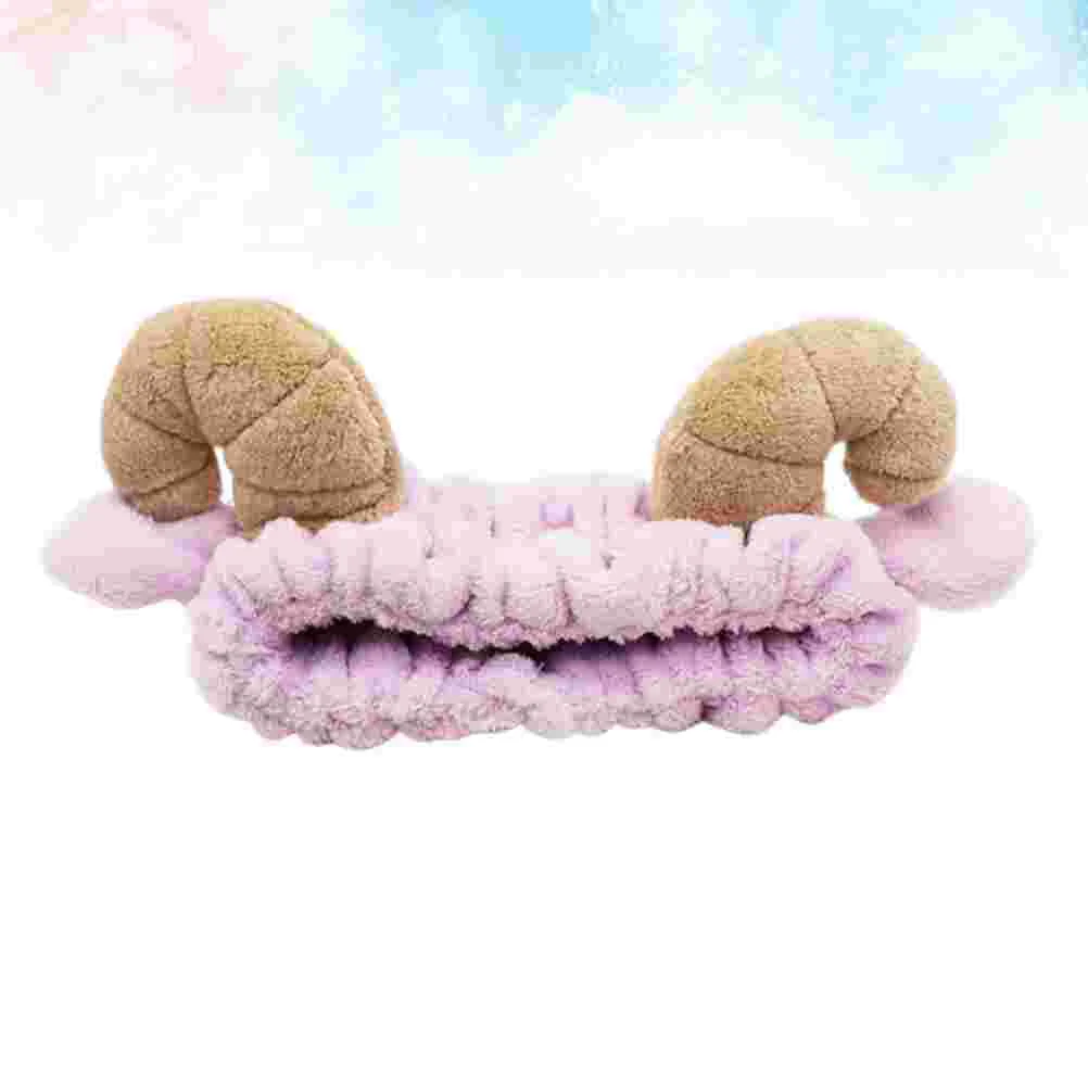 

Adjustable Headband Hair Bands Cartoon Hoops Fuzzy for Washing Face White Shower