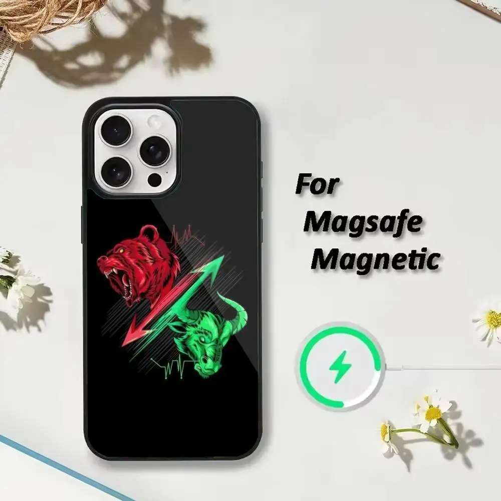 Funda de teléfono Day Trading Day Trader para iPhone 17,16,15,14,13,12,Plus,Pro,Max para carga inalámbrica magnética Magsafe