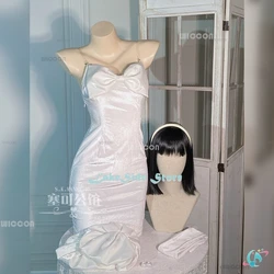 Customized Alien Stage Sua Cosplay Costume Halloween Party Roleplay Singing Clothes White Evening Dress Anime Outfit Mic Props