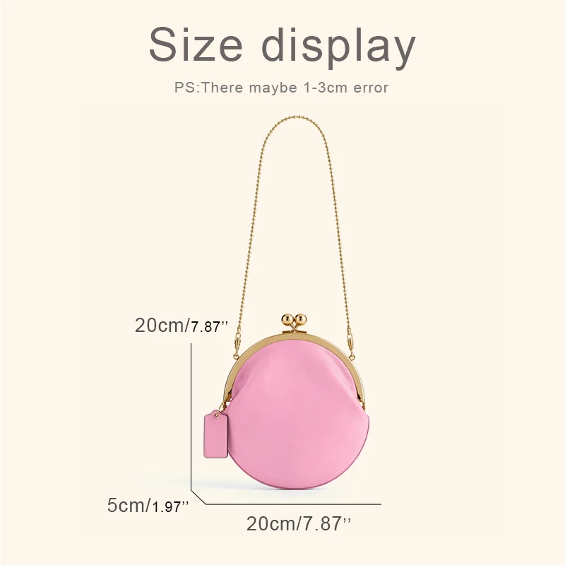 Kisslock Pouch 20cm Clutch Clip Bags For Women Luxury Designer Handbags Purses 2026 New In PU Slim Chain Strap Underarm Shoulder